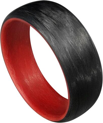 حلقة ليجاسي من ألياف الكربون مع تصميم داخلي أحمر، لمسة نهائية غير لامعة أو شديدة اللمعان، متينة، مقاومة للماء، مقاسات 4-16، عرض نطاق مخصص in Kuwait