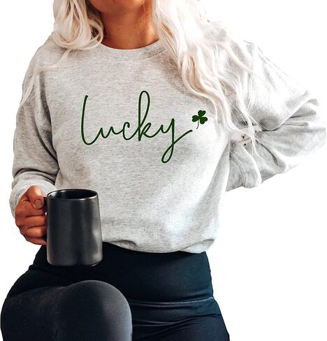 Lucky Sweastshirt Womens St Patrick's Day Sweatshirt St Paddy's Outfit Shamrock shirt in Kuwait