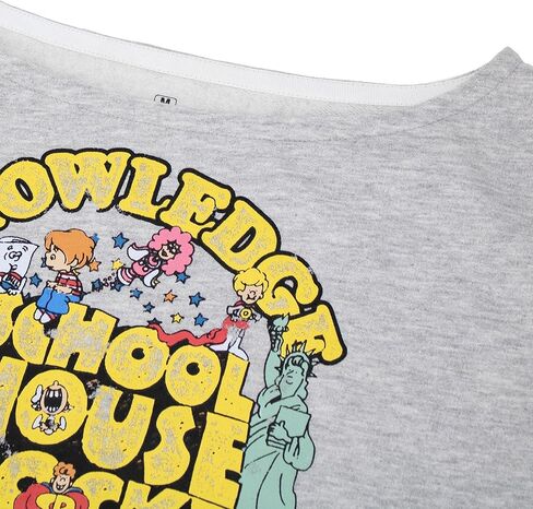 Ripple Junction Schoolhouse Rock Women's Crop Top Long Sleeve Sweatshirt Knowledge is Power Nostalgia Officially Licensed in Saudi Arabia
