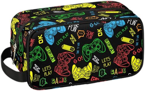 Bardic Travel Toiletry Bag for Boys, Video Games Waterproof Hanging Dopp Kit for Men, Shaving Bag with Large Capacity for Travel,Sports Shower in Kuwait