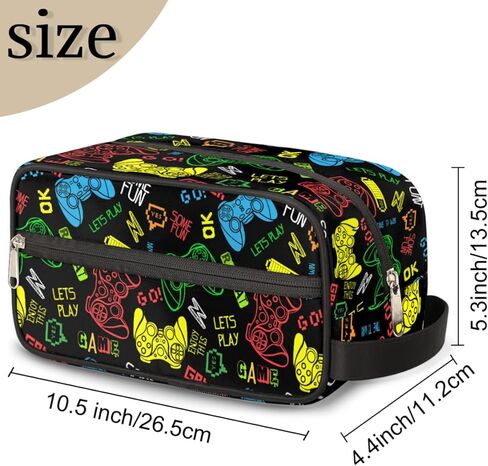 Bardic Travel Toiletry Bag for Boys, Video Games Waterproof Hanging Dopp Kit for Men, Shaving Bag with Large Capacity for Travel,Sports Shower in Kuwait