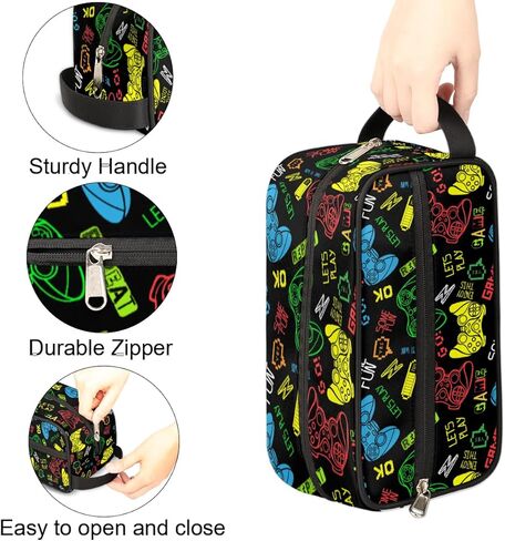 Bardic Travel Toiletry Bag for Boys, Video Games Waterproof Hanging Dopp Kit for Men, Shaving Bag with Large Capacity for Travel,Sports Shower in Kuwait