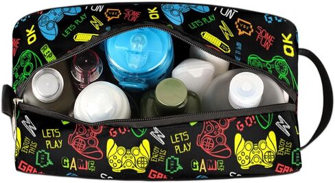 Bardic Travel Toiletry Bag for Boys, Video Games Waterproof Hanging Dopp Kit for Men, Shaving Bag with Large Capacity for Travel,Sports Shower in Kuwait
