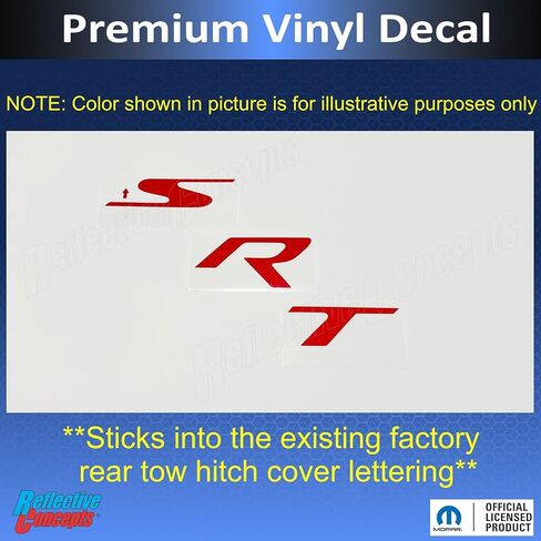 Reflective Concepts SRT Hitch Bezel Inlay Decal fits 2012-2021 Jeep Grand Cherokee SRT - (Color: Gloss Red) in Saudi Arabia