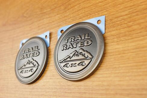Jeep Wrangler Set Of 2 75th Anniversary Edition Trail Rated 4x4 Emblems OEM in Saudi Arabia