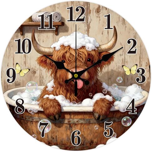Books Dogs Pattern Wall Clock 12 Inch Non-Ticking Golden Retrievers Clocks Round Wall Hanging Clock Battery Operated for Bedroom Living Room Kitchen Office in Kuwait
