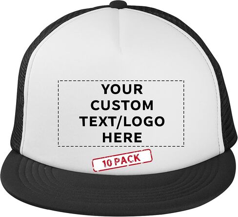 10 Classic Style Unstructured Trucker Hats Pack - Polyester, Snap Closure in Kuwait
