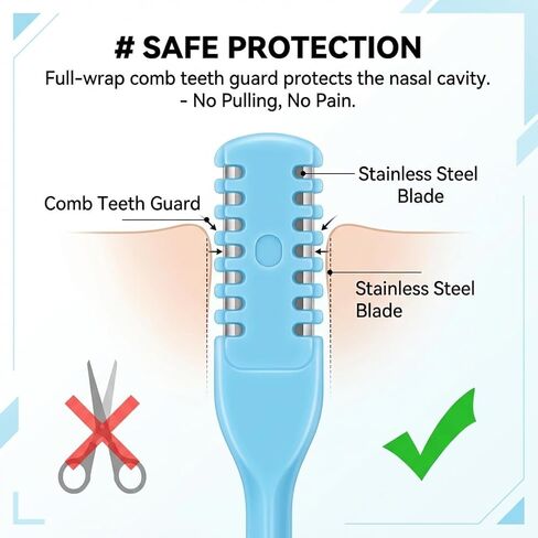 12pcs Nasal Hair Cutter 2-in-1 Manual Nasal Hair Trimmer for Men Women, 360° Rotating Dual-Sided Nasal Hair Remover with Soft Cleaning Brush, Portable Travel Tool,Lightweight Trimming Kit in Kuwait