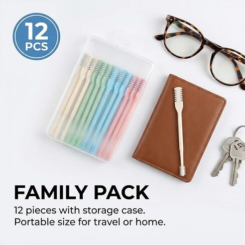 12pcs Nasal Hair Cutter 2-in-1 Manual Nasal Hair Trimmer for Men Women, 360° Rotating Dual-Sided Nasal Hair Remover with Soft Cleaning Brush, Portable Travel Tool,Lightweight Trimming Kit in Kuwait