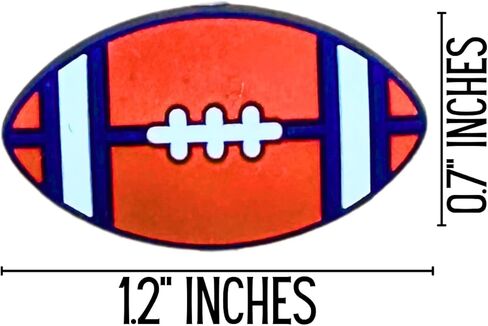 Lashicorn Football Silicone Focal Bead | 12 Pack Orange and Navy Bronco for Freshie Hanger Cardstock Rounds Beadable Makeup Brushes Charms Sports Beaded Pens College Pro Sports in Saudi Arabia