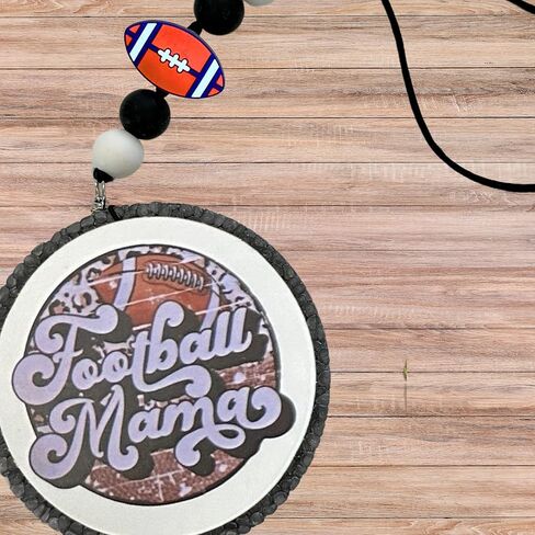 Lashicorn Football Silicone Focal Bead | 12 Pack Orange and Navy Bronco for Freshie Hanger Cardstock Rounds Beadable Makeup Brushes Charms Sports Beaded Pens College Pro Sports in Saudi Arabia