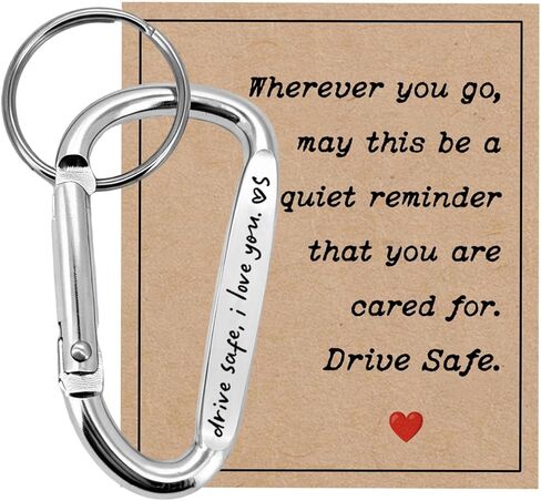 سلسلة مفاتيح Drive Safe I Love You مع مشبك مفاتيح EDC شديد التحمل للرجال، حلقة مفاتيح سريعة المشبك بيد واحدة in Saudi Arabia