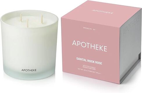 شموع أبوثيكي المعطرة بثلاث فتائل للمنزل، النعناع البري واللبلاب - شمعة برطمان شمع الصويا طويلة الأمد 26 أونصة، وقت حرق 120-140 ساعة - روائح خشب الأرز، طحلب السنديان، الباتشولي، لمحة من النعناع البري، الأوكالبتوس واللبلاب in Kuwait