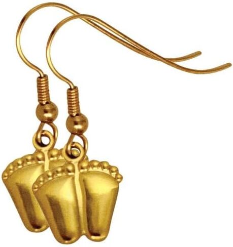 Precious Feet, 14K Gold Plated, Dangle Earrings Pro-Life Jewelry, Earrings 157GEP in Saudi Arabia