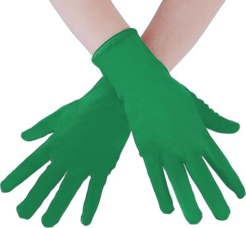 SHEVERCH Short Satin 1920s Party Gloves 20s Cosplay Wedding Bridal Costume Gloves for Women in Kuwait