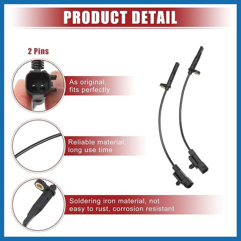 Front Driver and Passenger Side ABS Wheel Speed Sensor Fit for Cadillac SRX 2010-2012 No.15921849 - Pack of 2 Item Replacement in Saudi Arabia