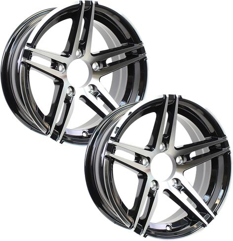 eCustomrim 2-Pack Black and Silver Aluminum Spoke Sidewinder Trailer Rim 15X5 15" 5 Lug On 4.5" Center in Saudi Arabia