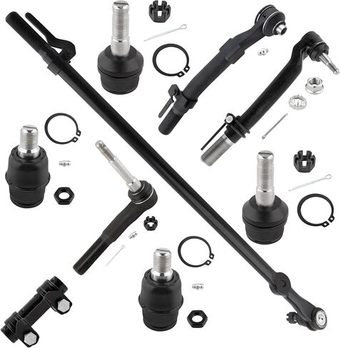 K80026 K8607T DS80749 DS300008 Front Suspension Tie Rod Drag Link Tie Rod Adjusting Sleeve Outer Tie Rod Ends Upper & Lower Ball Joints for Ford F-250 F-350 Super Duty 2005-2016 4WD, Pack of 9 in Saudi Arabia