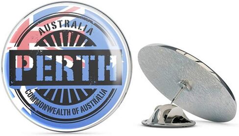 Perth Australia Round Metal 0.75" Lapel Pin Hat Shirt Pin Tie Tack Pinback in Kuwait