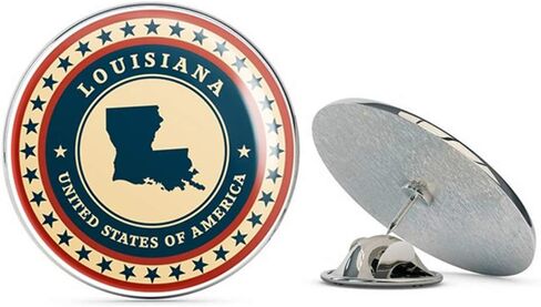 Louisiana USA Round Metal 0.75" Lapel Pin Hat Shirt Pin Tie Tack Pinback in Kuwait