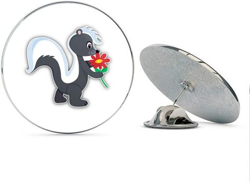 Cute Skunk Flower Round Metal 0.75" Lapel Pin Hat Shirt Pin Tie Tack Pinback in Kuwait