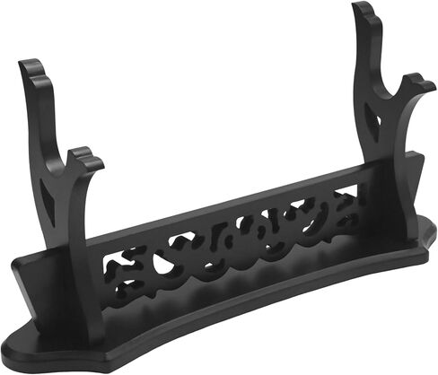 Sword Stand Vine Katana Stand Three-Tier Sword Holder with Padded for Japanese Samurai Sword Display Tanto Rapier Light Saber, Black Lacquer Finish in Saudi Arabia