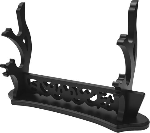 Sword Stand Vine Katana Stand Three-Tier Sword Holder with Padded for Japanese Samurai Sword Display Tanto Rapier Light Saber, Black Lacquer Finish in Saudi Arabia