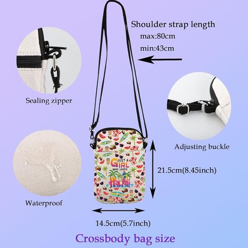 XYANFA Hawaii Crossbody Bag Hawaii Lover Gift Hawaii Souvenirs Gift Hawaii Trip Vocation Travel Purse Bag in Saudi Arabia