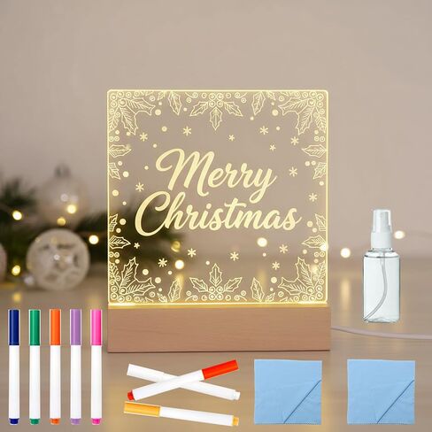 لوحة ملاحظات للرسائل LED مقاس 5.9 × 5.9 بوصة مع ألوان، لوحة كتابة رسم من الأكريليك الشفاف لسطح المكتب ومسح جاف مع حامل in Kuwait