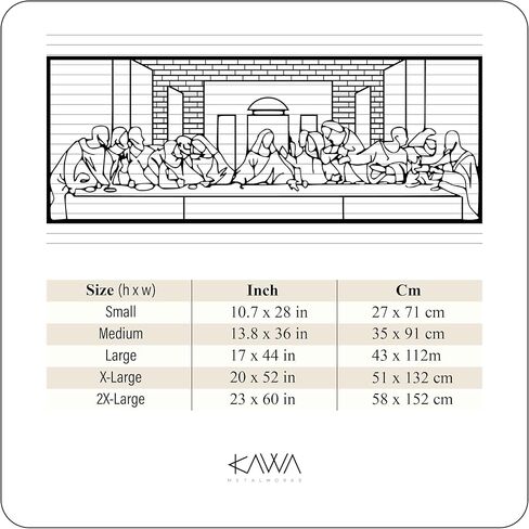 KAWA METALWORKS Last Supper Wall Art Metal Decor, Metal The Last Supper inspired by Leonardo Da Vinci Painting, Jesus Last Supper Christian Wall Art, Religious Home Gift in Saudi Arabia