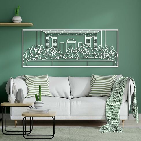 KAWA METALWORKS Last Supper Wall Art Metal Decor, Metal The Last Supper inspired by Leonardo Da Vinci Painting, Jesus Last Supper Christian Wall Art, Religious Home Gift in Saudi Arabia