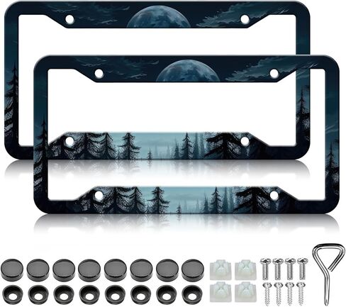 Wildflowers Floral License Plate Frames - 2 Pack White Flower License Plate Frame Holder for Women, Aluminum Metal Rust-Proof Waterproof Car Decorative Tag Frame for Standard US 12x6 Inch in Kuwait