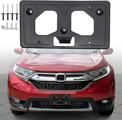 FASTCHE Front Bumper License Tag Plate Frame Bracket Holder Compatible with 2017 2018 2019 Honda CR-V Replace # 71145TLAA00 HO1068124 in Kuwait