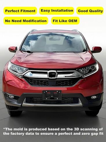 FASTCHE Front Bumper License Tag Plate Frame Bracket Holder Compatible with 2017 2018 2019 Honda CR-V Replace # 71145TLAA00 HO1068124 in Kuwait