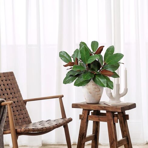 TOCHGREEN 6 Pcs Artificial Magnolia Leaves Branches 18inch Faux 3D Real Touch Magnolia Pick Stems Fake Greenery Simulation Leaves Twigs for Indoor Outdoor Vase Home Wedding Table Decoration in Saudi Arabia