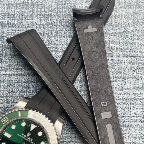 Premium Liquid Silicone Watch Strap 20mm, Compatible with Omega Speedmaster Professional Moonwatch 42mm, Seamaster & Swatch x Omega MoonSwatch, Soft Rubber Band with Fine Linear Texture in Saudi Arabia