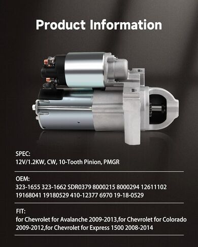 OCPTY SDR0379 مناسب للمبتدئين لسيارة Chevy Avalanche، Colorado 5.3L 5.3 09-12، Express Vans 4.8L 5.3L 08-14، Silverado 1500، Tahoe 4.8 5.3 09-13 / for GMC Canyon 09-12 5.3L، Savana Vans 08-14 5.3 4.8 in Saudi Arabia