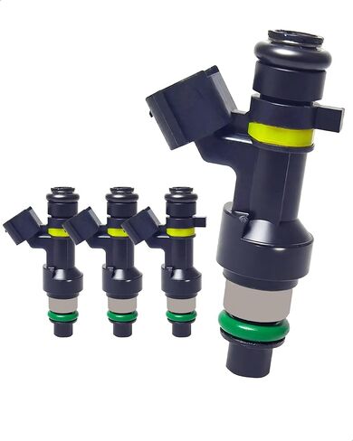 4-Count Fuel Injector Compatible with Nissan Cube 2009-2014, NV200 2013-2017, Sentra 2007-2012, Tiida 2007-2017, Versa 2007-2012 - L4 1.6/1.8/2.0/2.5L Replacement for FBY2850 16600-EN200 FJ1056 in Kuwait