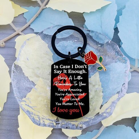 Romantic Gifts for Her I Love You Keychain Gifts for Husband Wife Ideal Anniversary Birthday Gift for Him Her Personalized Key Chain Accessory Romantic Appreciation Gift in Kuwait