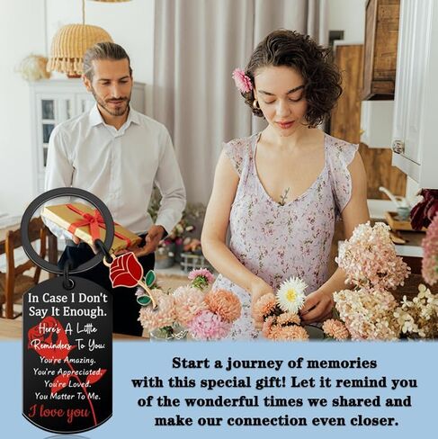 Romantic Gifts for Her I Love You Keychain Gifts for Husband Wife Ideal Anniversary Birthday Gift for Him Her Personalized Key Chain Accessory Romantic Appreciation Gift in Kuwait