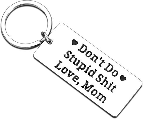 Cueillir Terre Easter Basket for College Girls Dont Do Stupid Sh t Keychain from Mom, Funny Valentine Birthday Gifts for Son Daughter, 16th 18th 21st Birthday Gifts for College Boys Girls in Kuwait