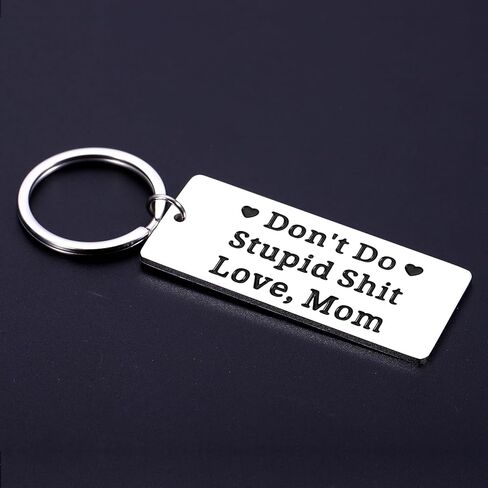 Cueillir Terre Easter Basket for College Girls Dont Do Stupid Sh t Keychain from Mom, Funny Valentine Birthday Gifts for Son Daughter, 16th 18th 21st Birthday Gifts for College Boys Girls in Kuwait