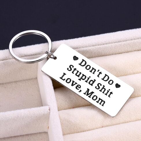 Cueillir Terre Easter Basket for College Girls Dont Do Stupid Sh t Keychain from Mom, Funny Valentine Birthday Gifts for Son Daughter, 16th 18th 21st Birthday Gifts for College Boys Girls in Kuwait