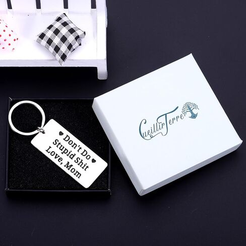 Cueillir Terre Easter Basket for College Girls Dont Do Stupid Sh t Keychain from Mom, Funny Valentine Birthday Gifts for Son Daughter, 16th 18th 21st Birthday Gifts for College Boys Girls in Kuwait