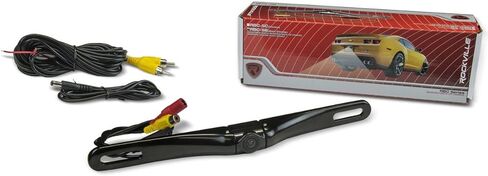 كاميرا احتياطية للوحة ترخيص معدنية سوداء من Rockville RBC5B، 420TVL، رؤية ليلية، رؤية واسعة 170 درجة، خطوط المسافة، مقاومة للماء، لوقوف السيارات والسحب in Kuwait