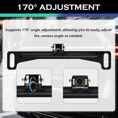 2PCS Car Backup Camera License Plate Mount,170° Adjustable Car License Plate Camera Mount No Drilling Required,Non-damaging Cars Back Up Cameras Licenses Plates Mounts in Kuwait