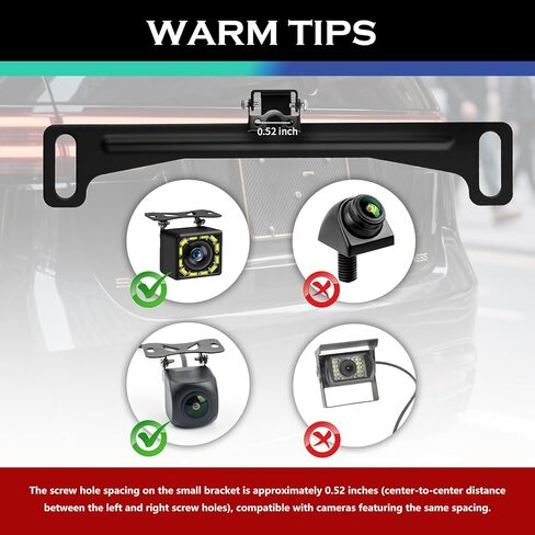 2PCS Car Backup Camera License Plate Mount,170° Adjustable Car License Plate Camera Mount No Drilling Required,Non-damaging Cars Back Up Cameras Licenses Plates Mounts in Kuwait