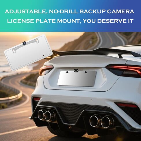 2PCS Car Backup Camera License Plate Mount,170° Adjustable Car License Plate Camera Mount No Drilling Required,Non-damaging Cars Back Up Cameras Licenses Plates Mounts in Kuwait