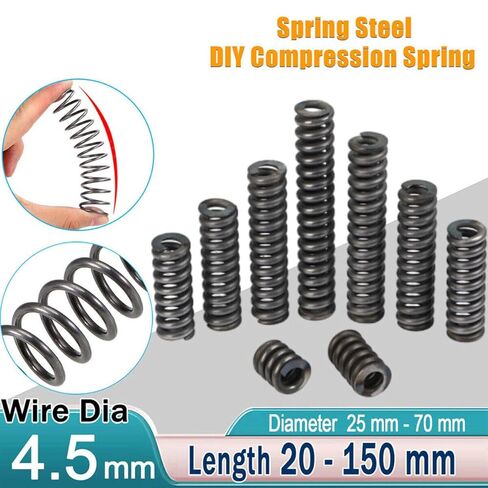 2PCS Compression Springs - 4.5mm Wire Diameter, Customizable Steel Coil Springs for Various Applications(48 mm x40 mm) in Kuwait