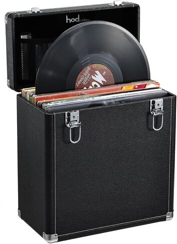 صندوق تخزين تسجيل الفينيل يناسب جميع السجلات القياسية - 33 1/3، 45 و78 دورة في الدقيقة، يحمل 45 ألبومًا، مثالي لمجموعة التسجيلات الثمينة الخاصة بك مقاس 13 × 6 × 13 بوصة in Kuwait